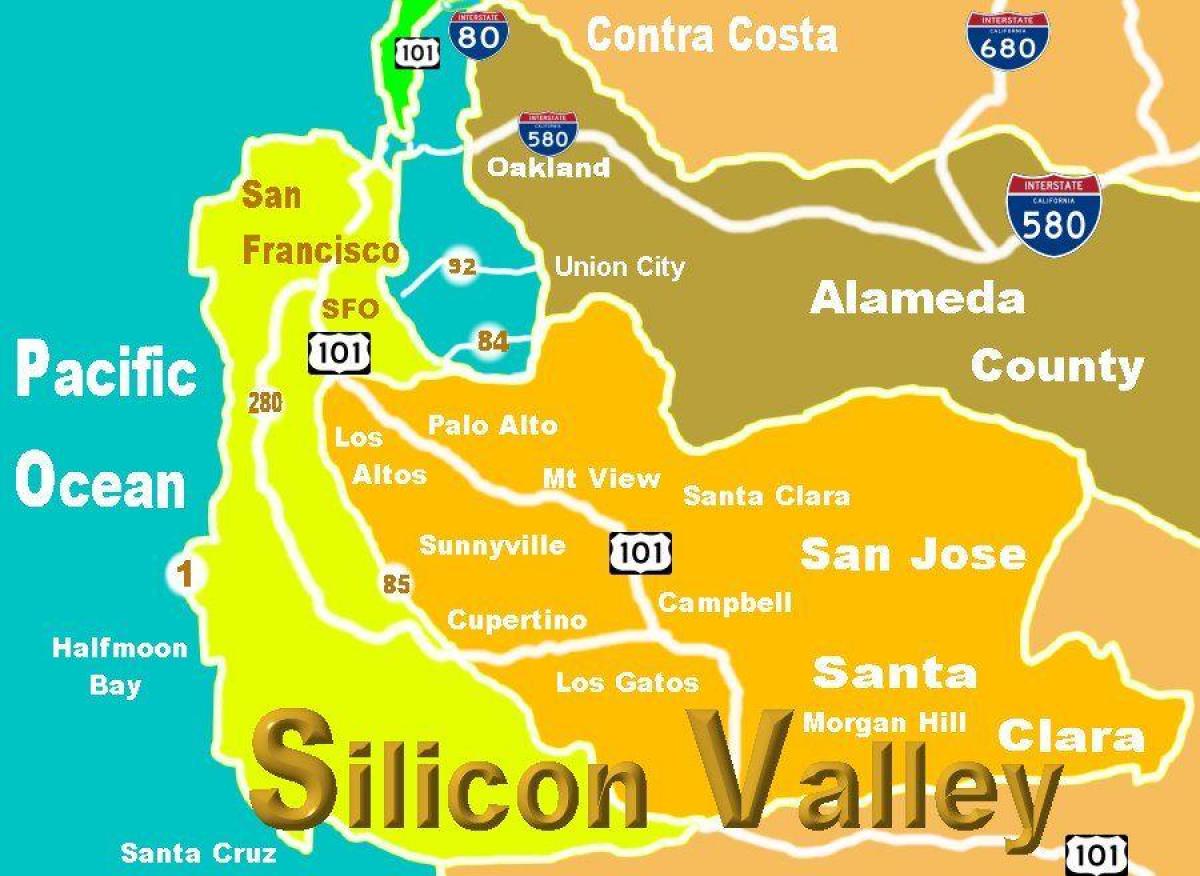 Mapa ng silicon valley lokasyon
