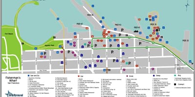 Mapa ng San Francisco sa fisherman ' s wharf