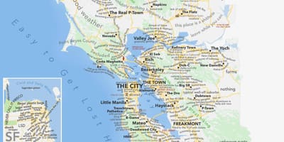San Francisco na mga lugar sa mapa